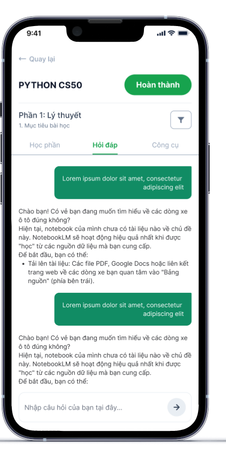 AI Mentor trên điện thoại
