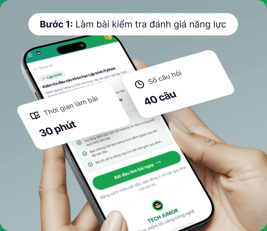 Làm bài kiểm tra đánh giá năng lực